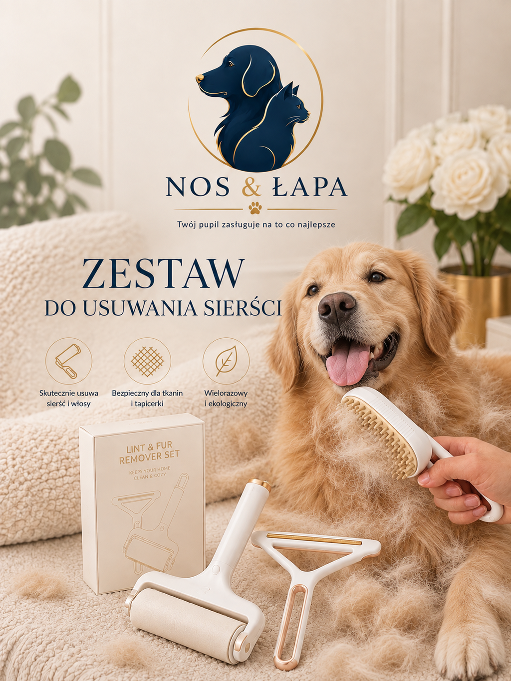 Zestaw- mniej sierści w domu, więcej przytulania
