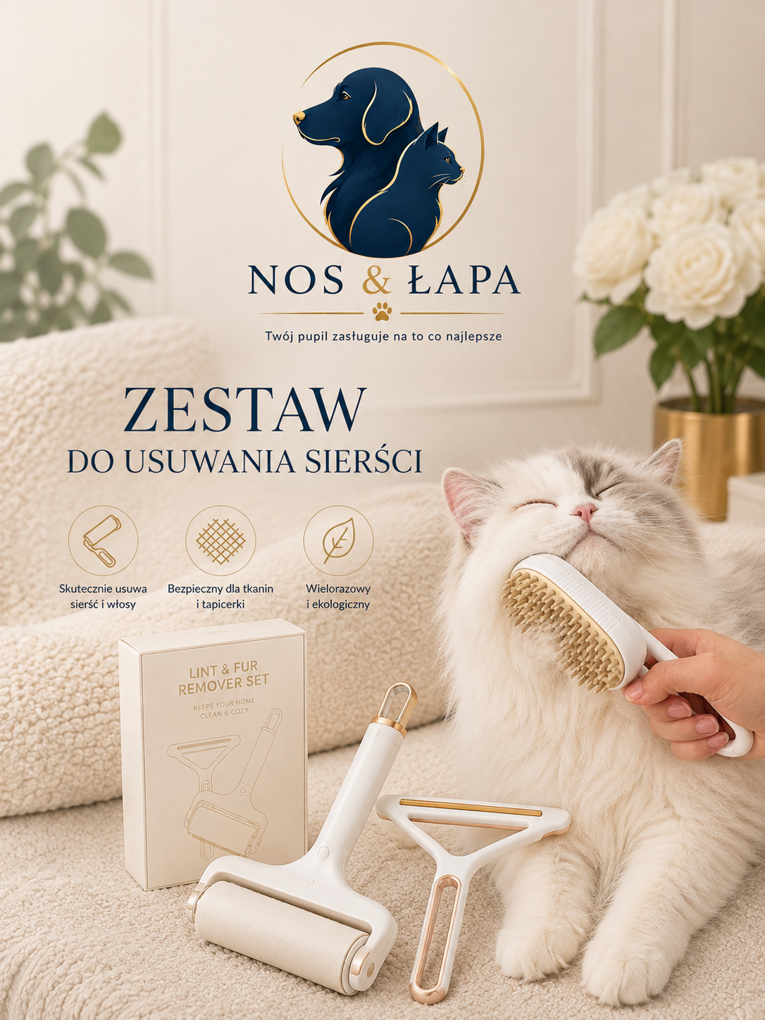 Zestaw- mniej sierści w domu, więcej przytulania
